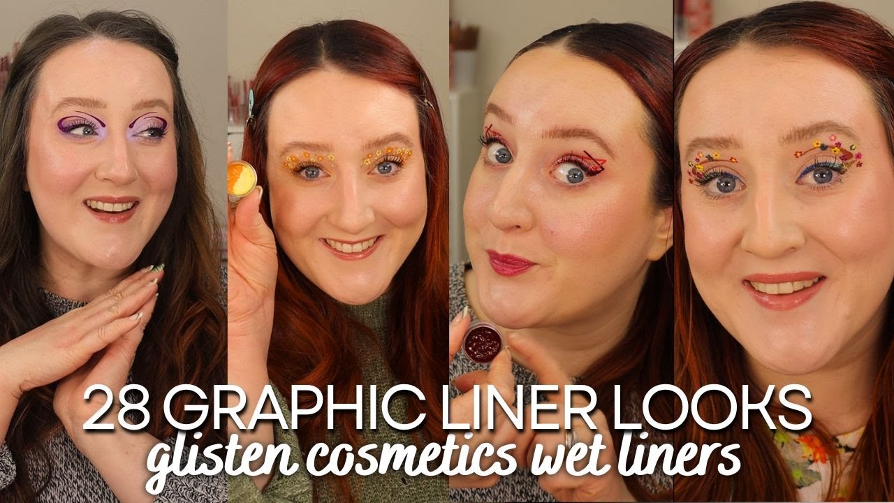28 GRAPHIC LINER MAKEUP LOOKS WITH GLISTEN COSMETICS WET LINERS! Short Compilation Video