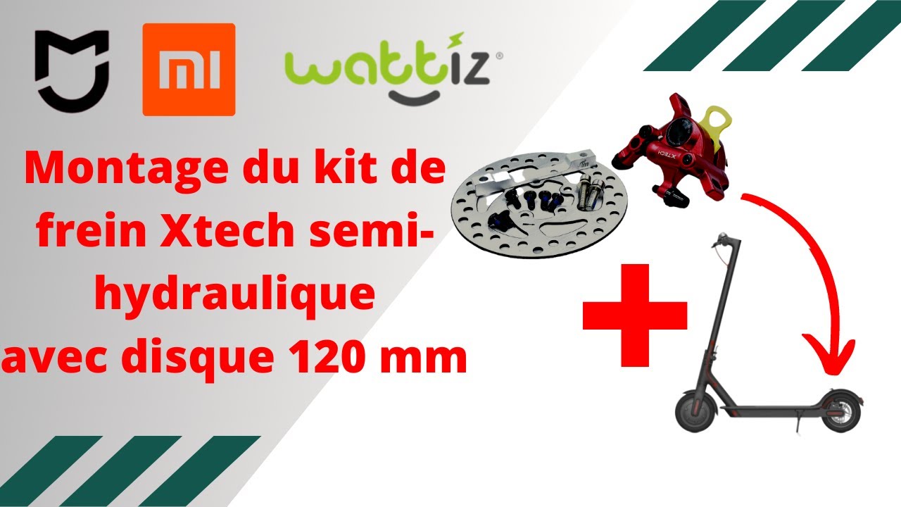 Montage du kit Xtech semi-hydraulique avec son disque 120 mm sur une xiaomi M365