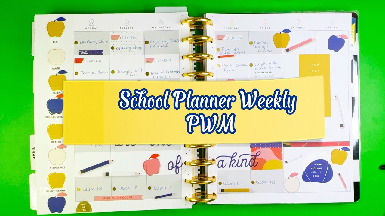 School Planner Weekly PWM