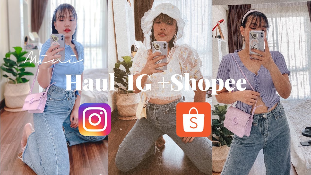 Unbox+Haul EP.3 ของช้อปจาก Shopee และ IG เสื้อ กระเป๋า เครื่องหัว ราคาหลักสิบ!! | Tewfortew