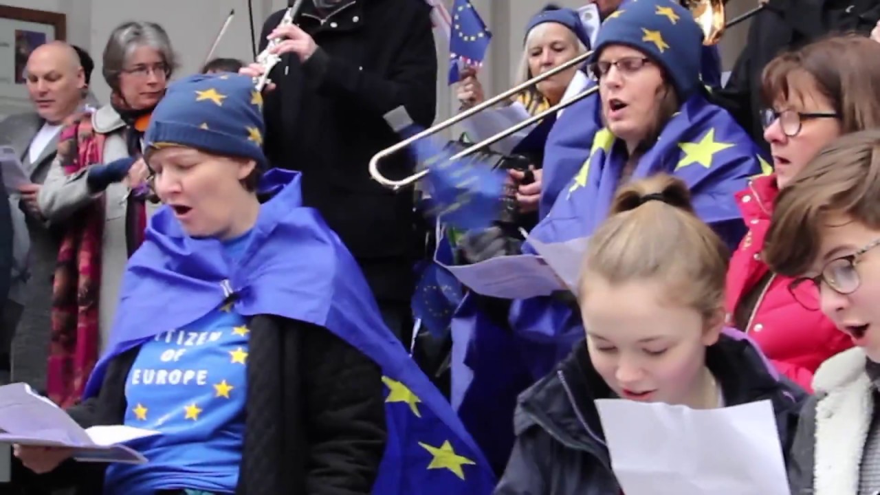GU Flashmob Ode To Joy on Guildford High Street 4th March 2018 (pro-EU demonstration)