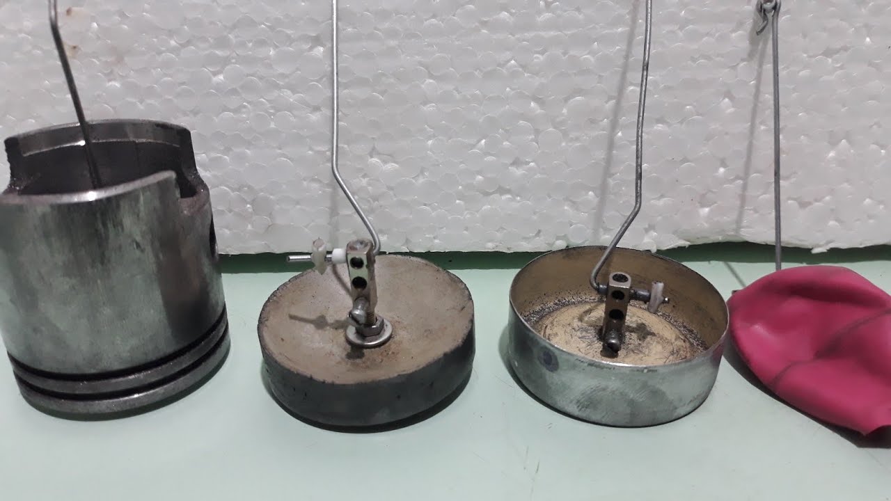 Motor Stirling testando pistões Frio