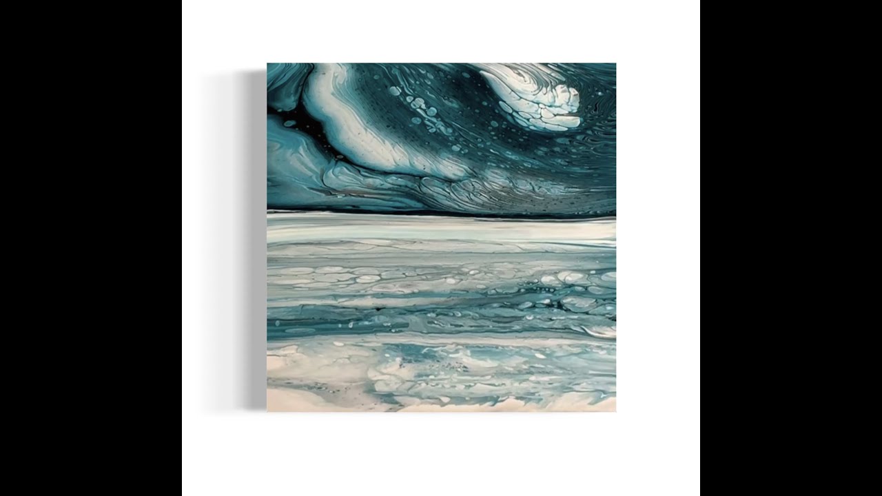 Landscape Pour With Three Colors Acrylic Pour Painting, Flow Art, Fluid Art Technique,