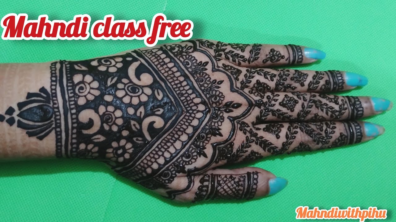 🫣😱Free live class back hand beautiful design 🤩 #mehndi @mahndiwithpihu @henna_lady 