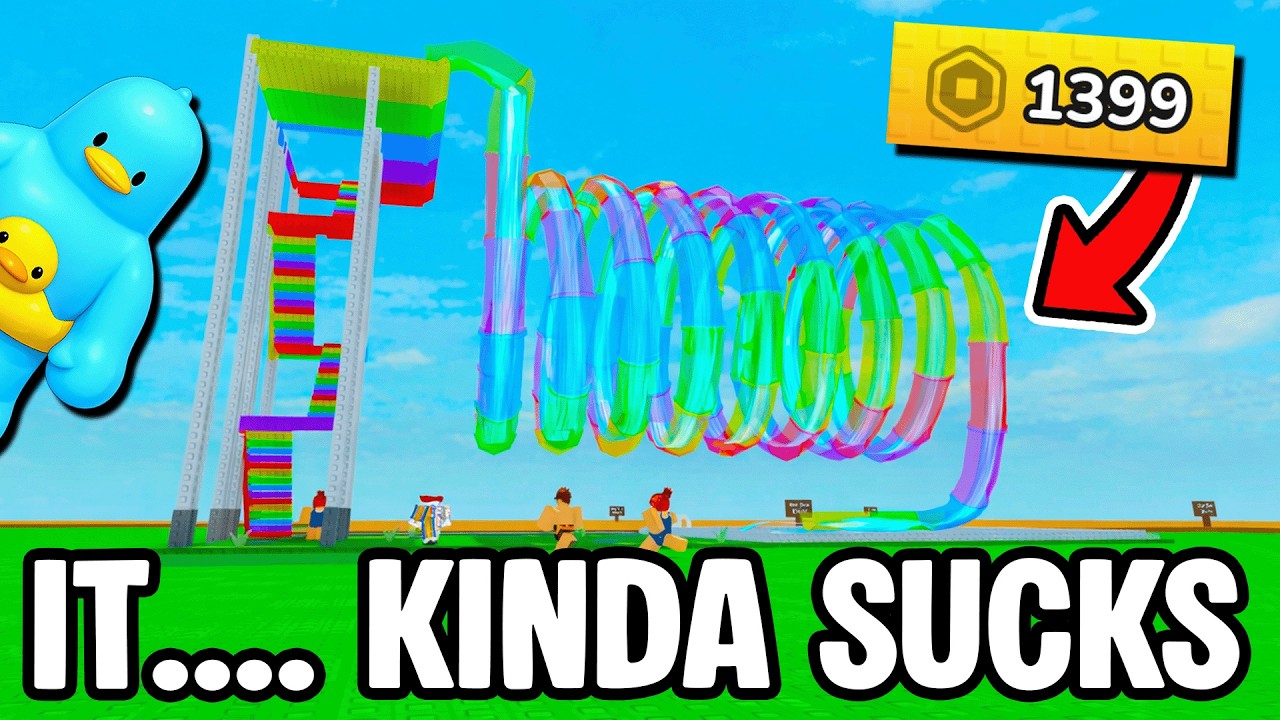 i bought RAREST WATERSLIDE as a NOOB in ROBLOX MY WATERPARK
