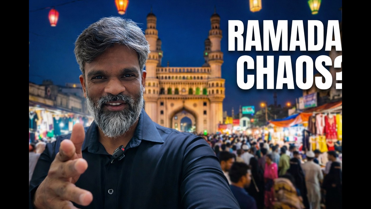 RAMADAN AT CHARMINAR 🌙 Hyderabad's Most Lively Night Bazaar | Food & Market Walking Tour