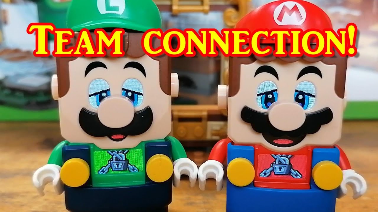 Luigi and Mario new action brick Team connection and without team connection! How it works?