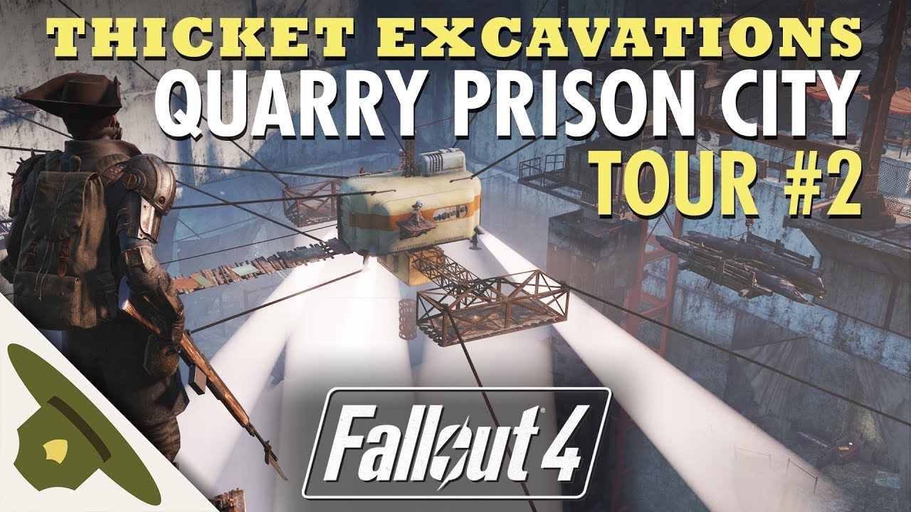 UNDERGROUND PRISONER CITY at Thicket Excavations | Huge Fallout 4 settlement tour - PART 2
