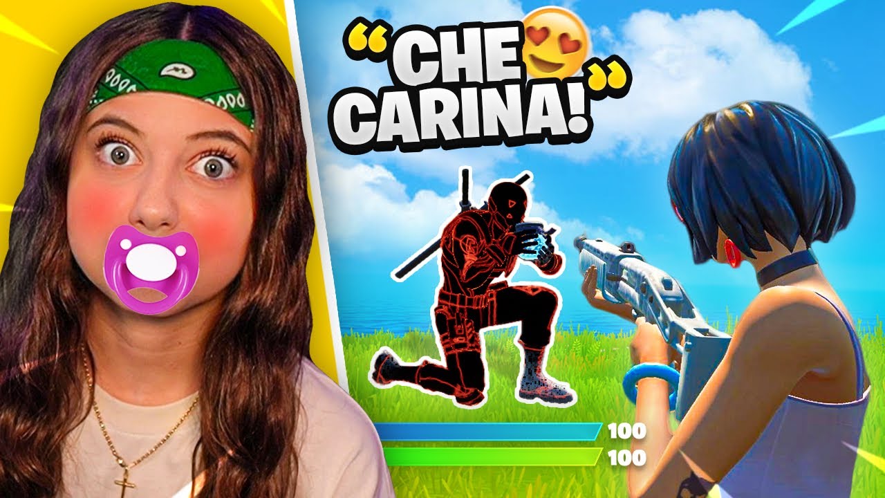 TROLLO UN PLAYER FINGENDOMI una BAMBINA su FORTNITE 🤪