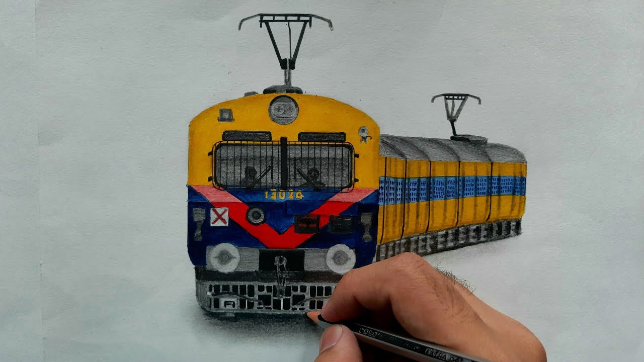 Drawing a train: MEMU (saturated): Indian Railways