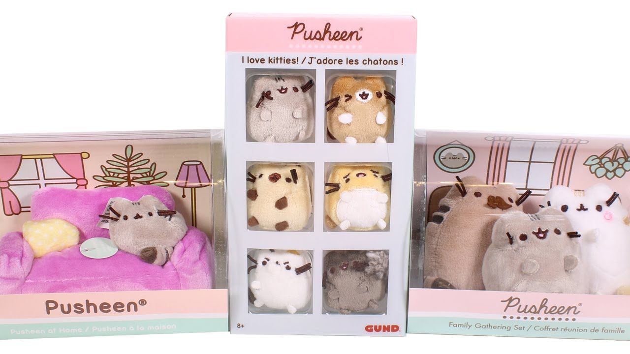 Pusheen at Home, Family Gathering and I Love Kitties Mini Plush Set Unboxing Toy Review