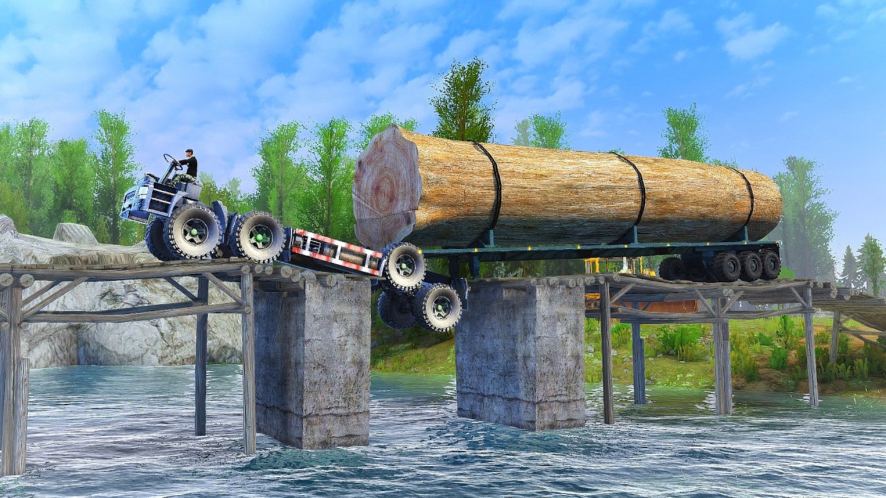 Can The Log Truck Survive This? Extreme Bridge Challenge
