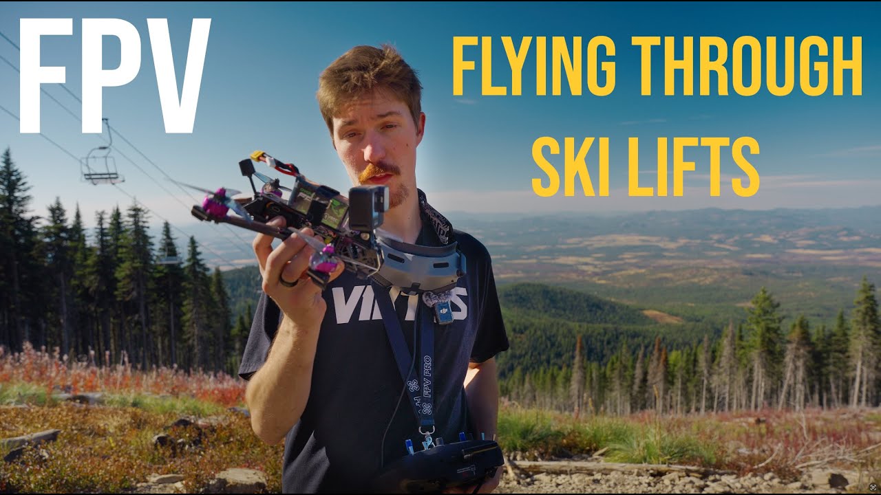 Flying FPV Drone at Ski Resort