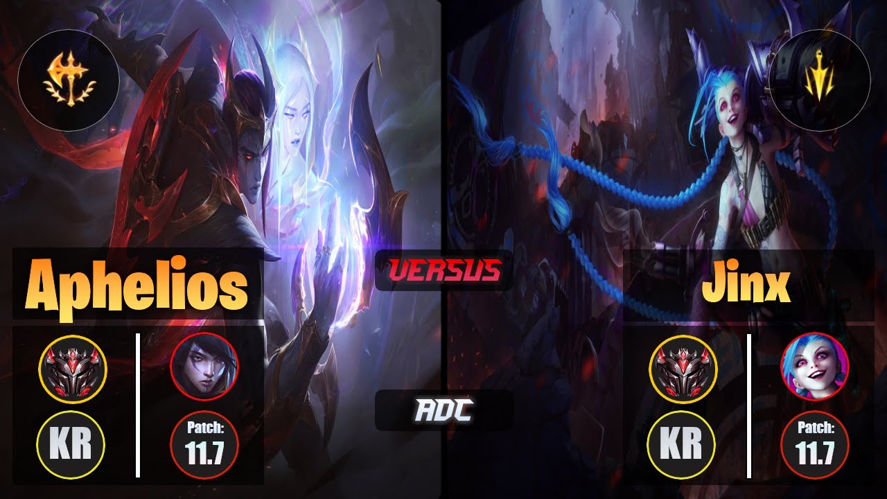 GrandMaster APHELIOS [Conqueror] (ADC) VS  JINX - Grandmaster KR Patch 11.7