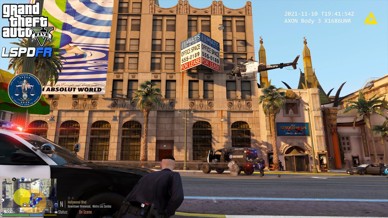 GTA V - LSPDFR 0.4.9🚔 - LSPD/LAPD - Attempted Bank Heist/Large Shootout/Panic Button/Emergency - 4K