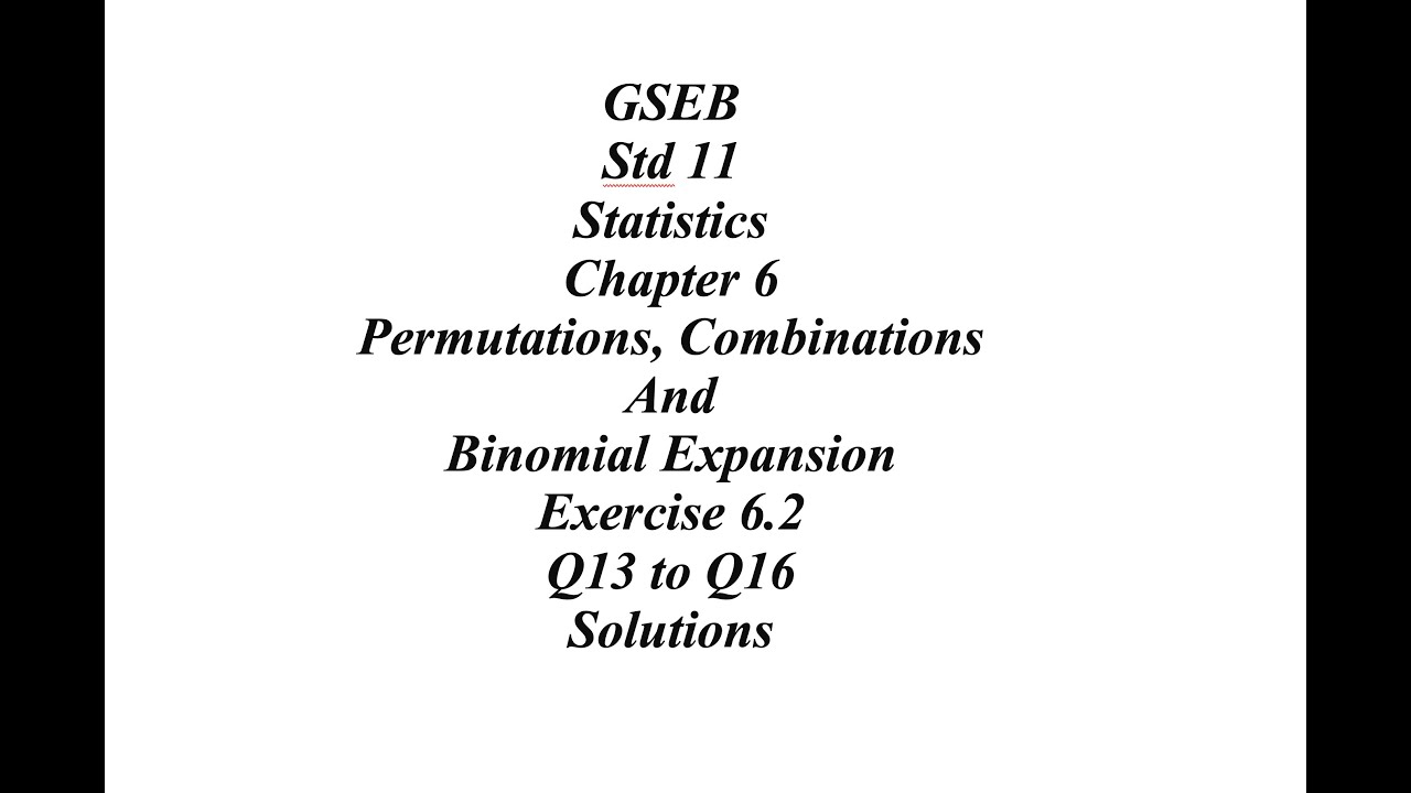 GSEB 11th Statistics Ch 6 Ex 6.2 Q13 to Q16