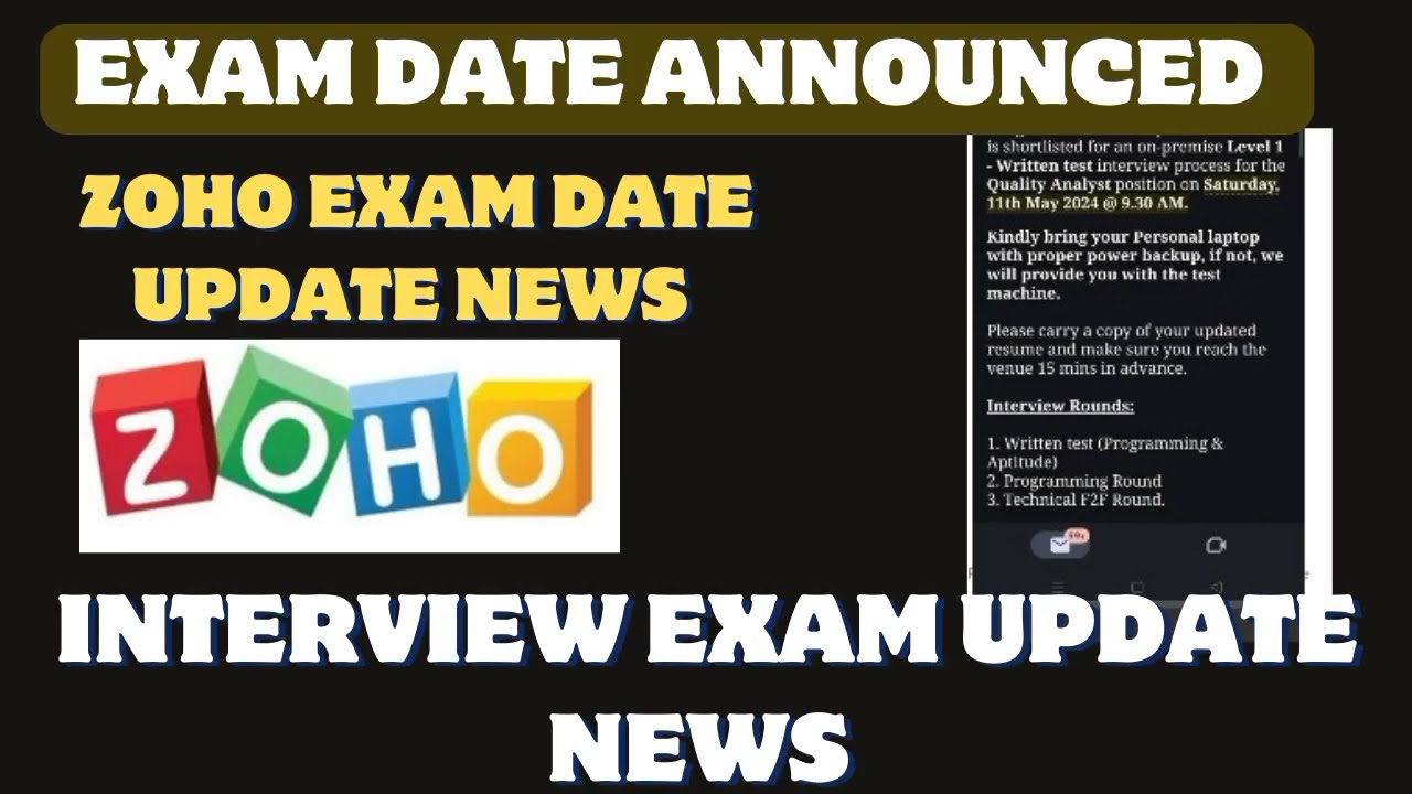 Zoho interview news |Zoho update exam news