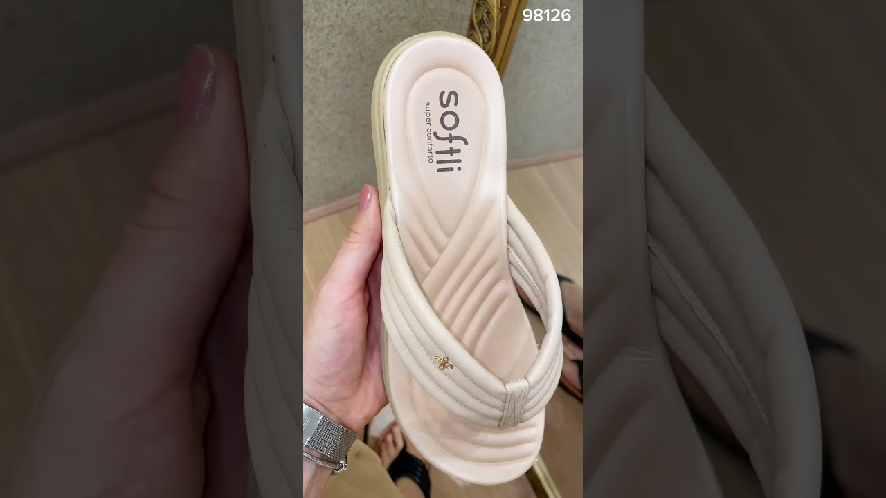 98126 - tamanco anabela baixo com tira larga em linha Confort chinelo ortopedica SOFTLI