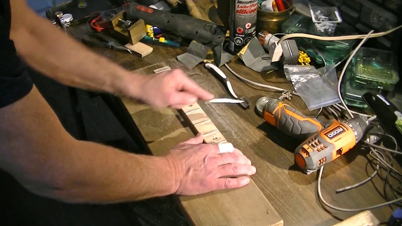 Guitar Fretboard Bevel Crowning and fret end practice