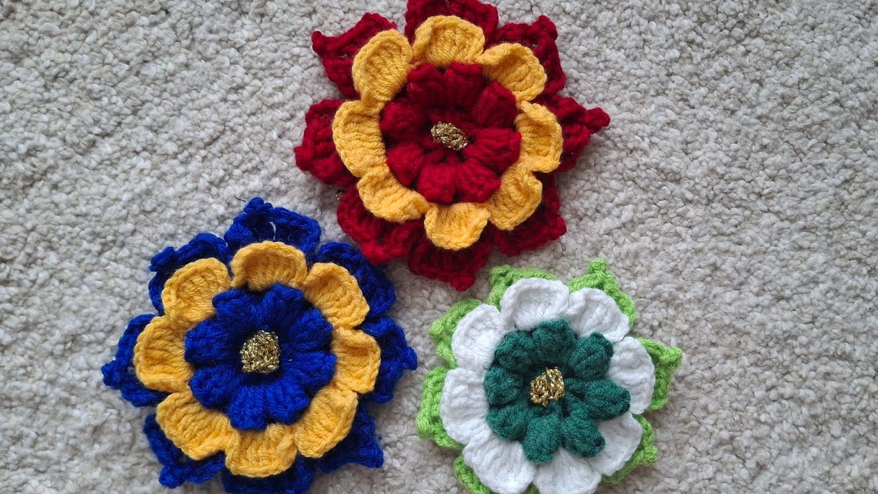 МК🧶Мотив - цветок вязаный крючком для начинающих 🧶A crochet flower motif for beginners
