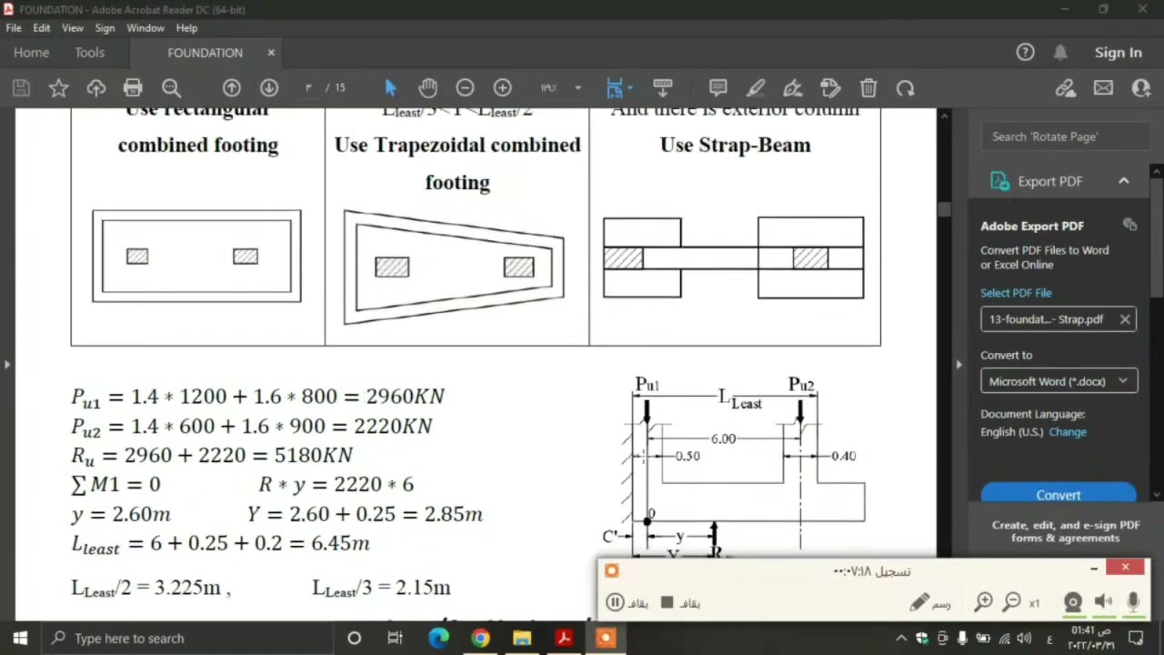 Strap Beam footing