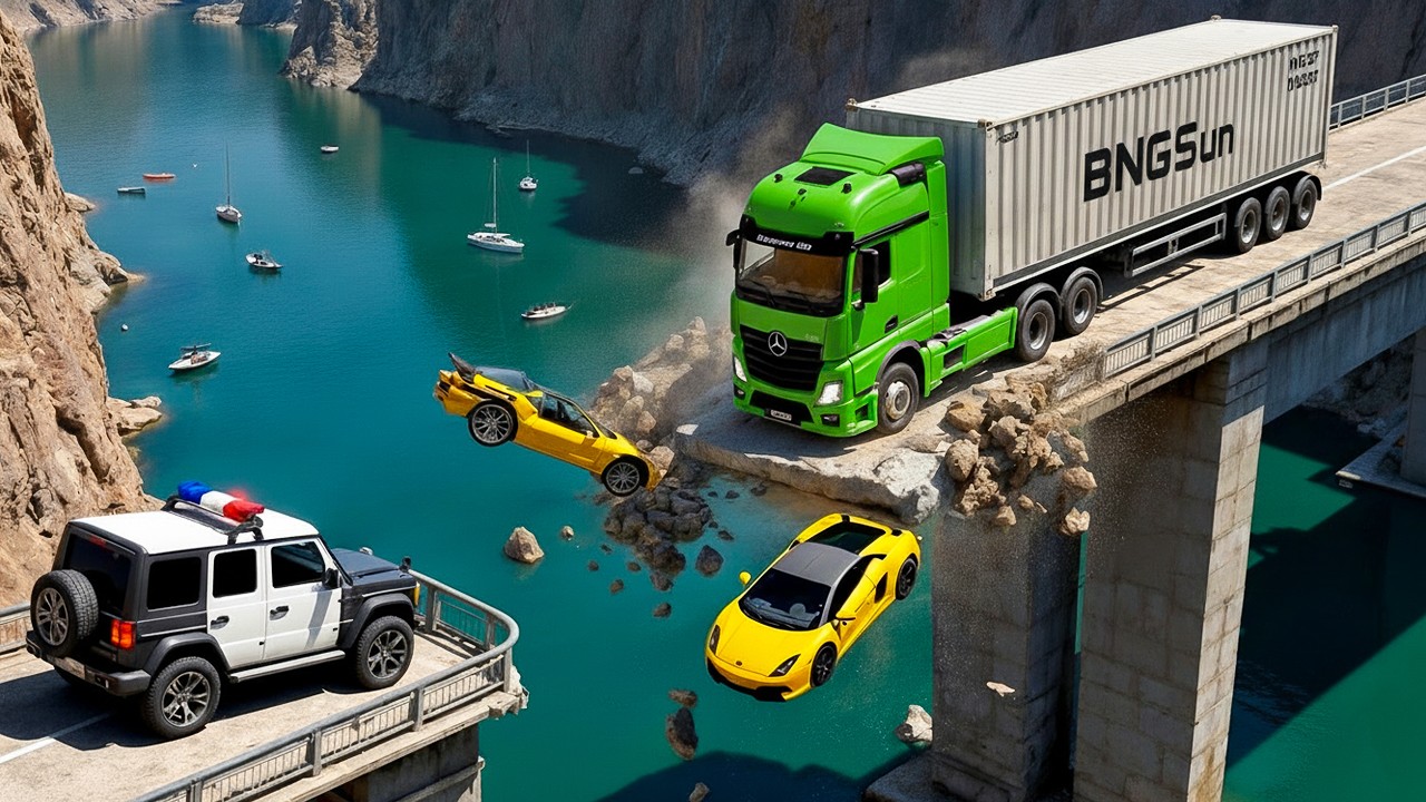 Cars vs COLLAPSE Broken Bridge #10 - BeamNG.drive Fails & Crashes 2026!