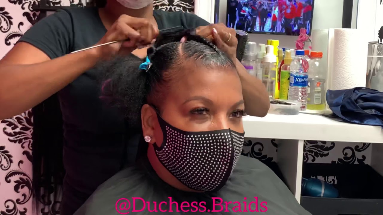 She said “6 Braids going up!” | Feed-in Ponytail