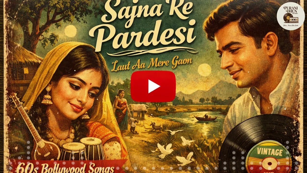 Old Bollywood Folk Romance – Sajna Re Pardesi | 1960s Village Love Song