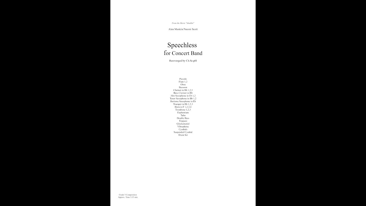 Speechless (from Aladdin) for Concert Band