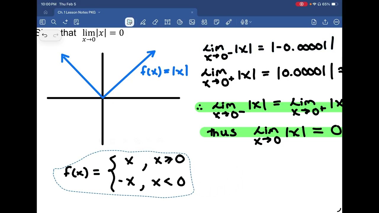 Math 31 Unit 1 Lesson 1.3: One-Sided Limits