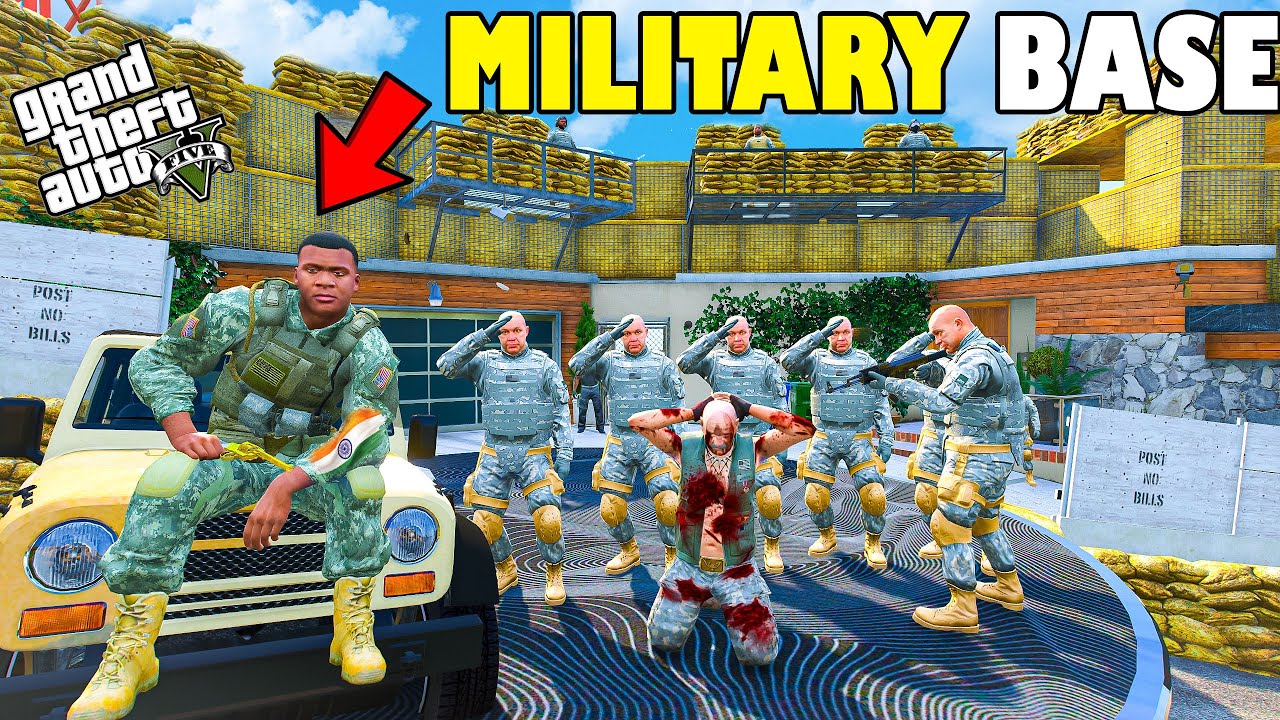 Franklin Turn His House into Army Military Base in GTA 5 | SHINCHAN and CHOP