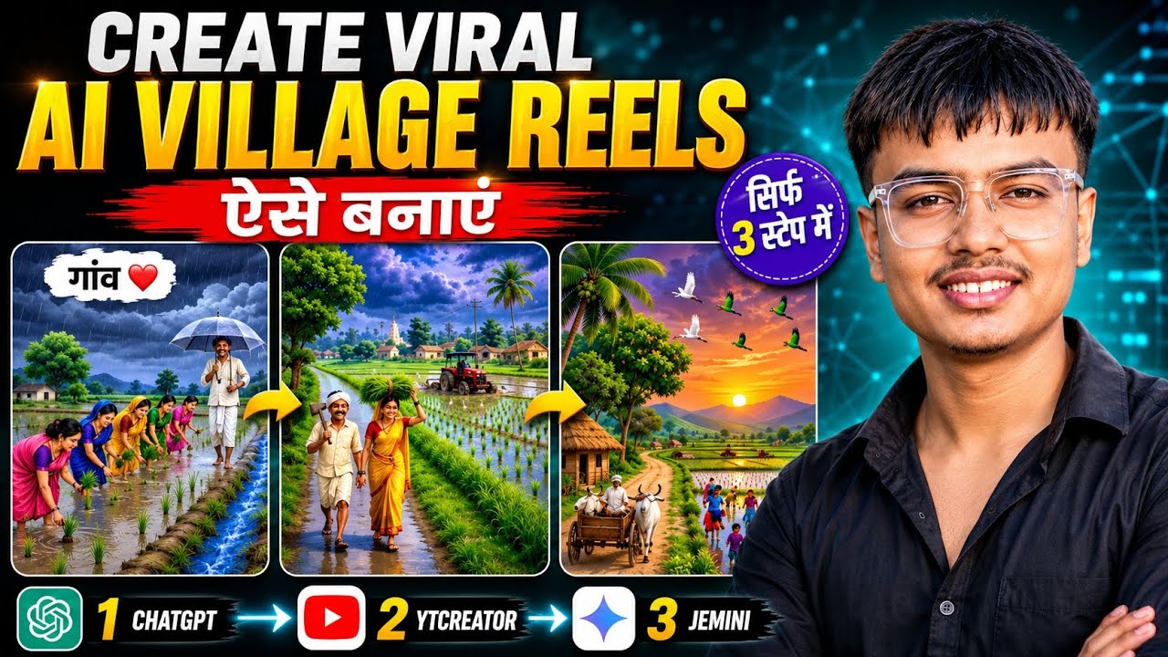 🔥 AI Village Reels Kaise Banaye 2026 | ChatGPT + Gemini + YT Creator Full Viral Tutorial