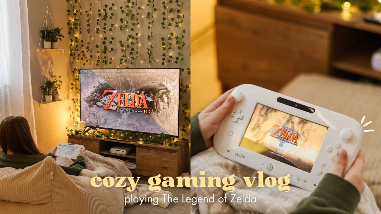 playing Zelda on a cozy console setup 🎮🌿 mini gaming vlog