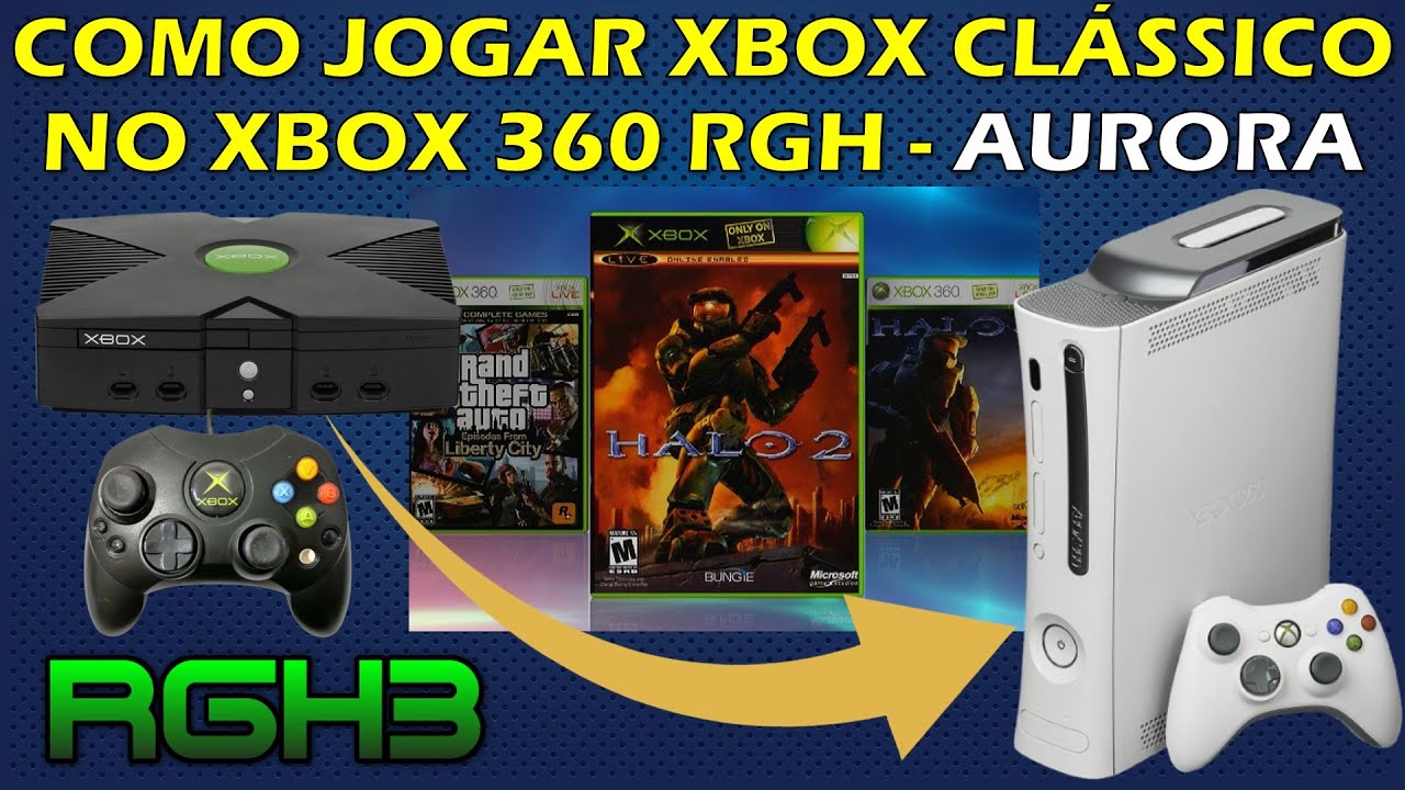 COMO JOGAR XBOX CLÁSSICO NO AURORA DO XBOX 360 DESBLOQUEADO COM RGH - TUTORIAL COMPLETO