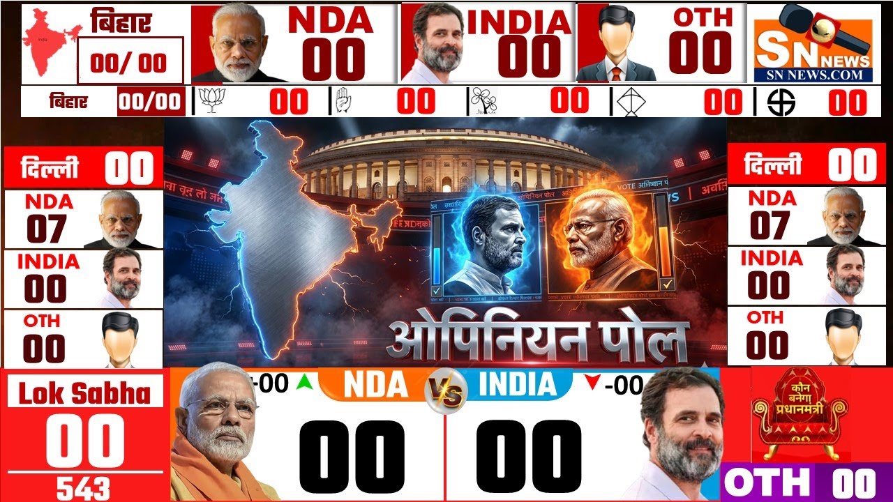 lok sabha opinion poll 2029 | Narendra Modi | Rahul Gandhi | BJP | INDIA vs NDA | 2025 election inc