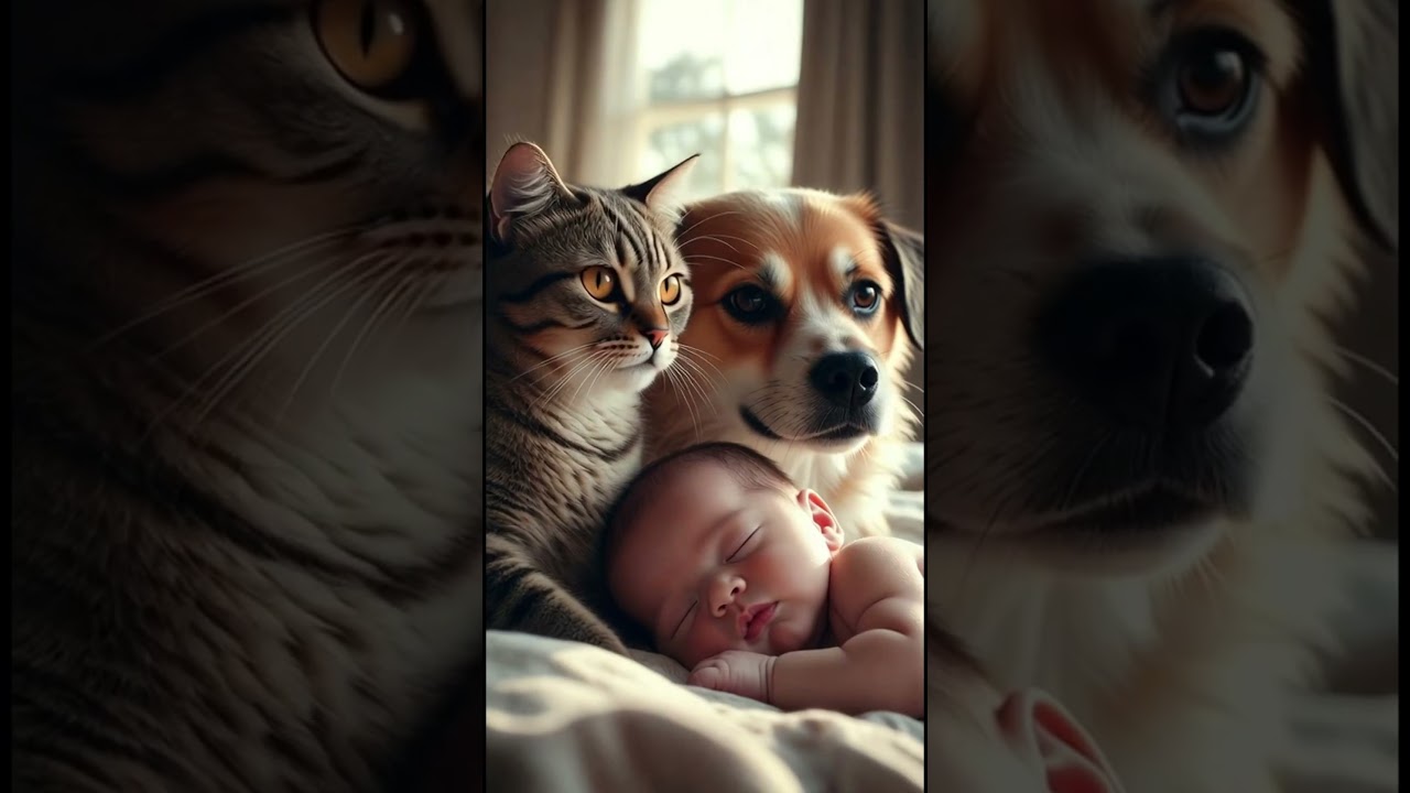 Beautiful Cat & Dog Morning Cuddles #catanddog #bestfriends #petfriendship