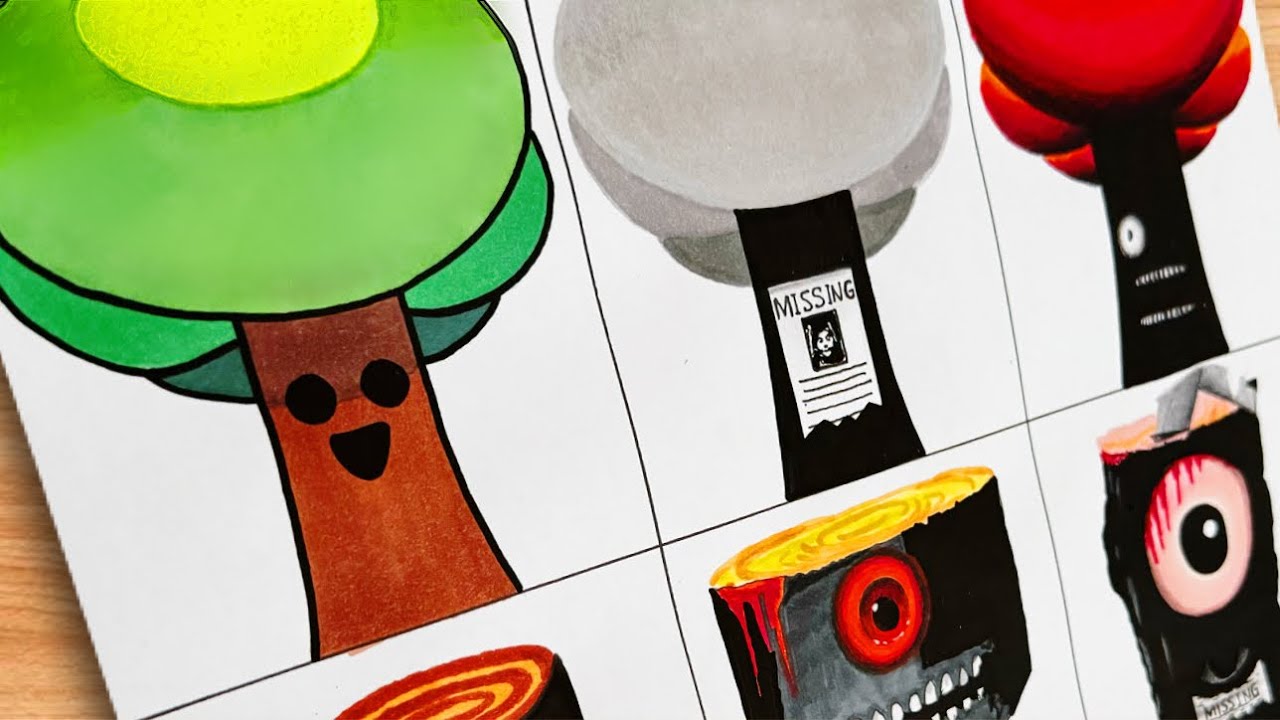 Drawing INCREDIBOX SPRUNKI ( Mr. Tree ) Phase 1 vs Phase 2 vs Phase 3 vs Phase 5 vs Phase 5 vs... 7