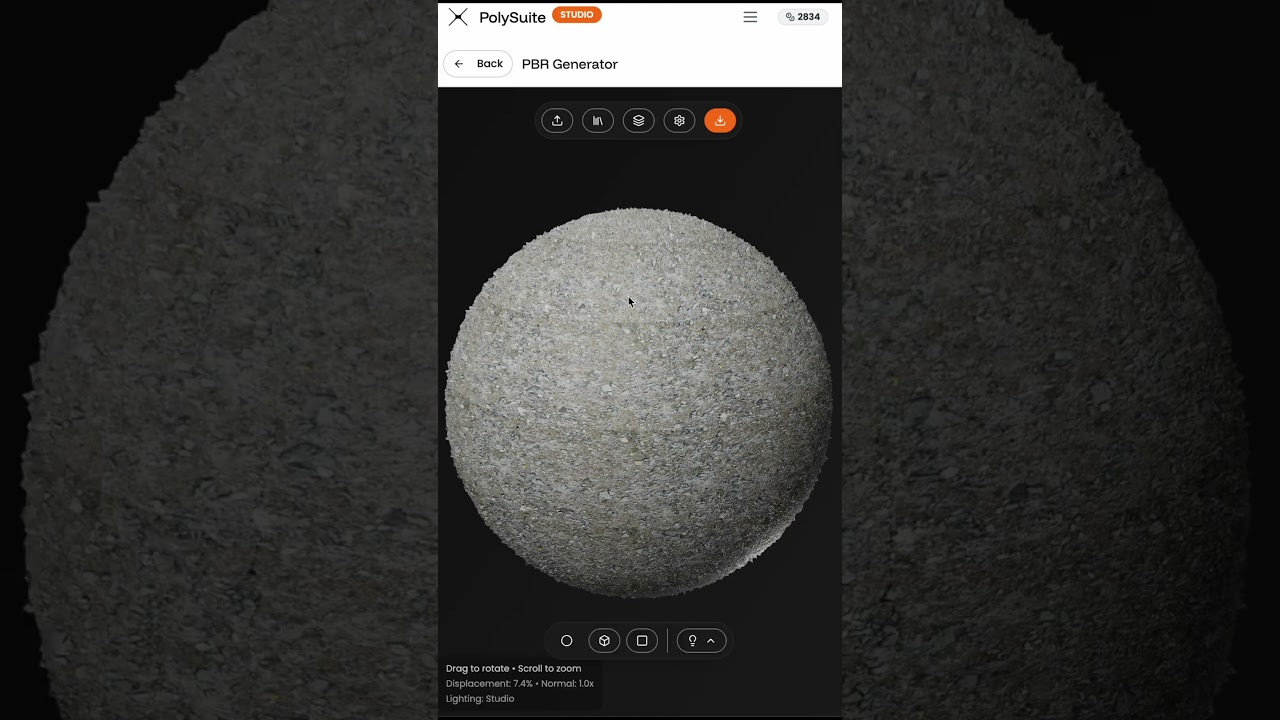 PBR textures in one click with polysuite.app #3d