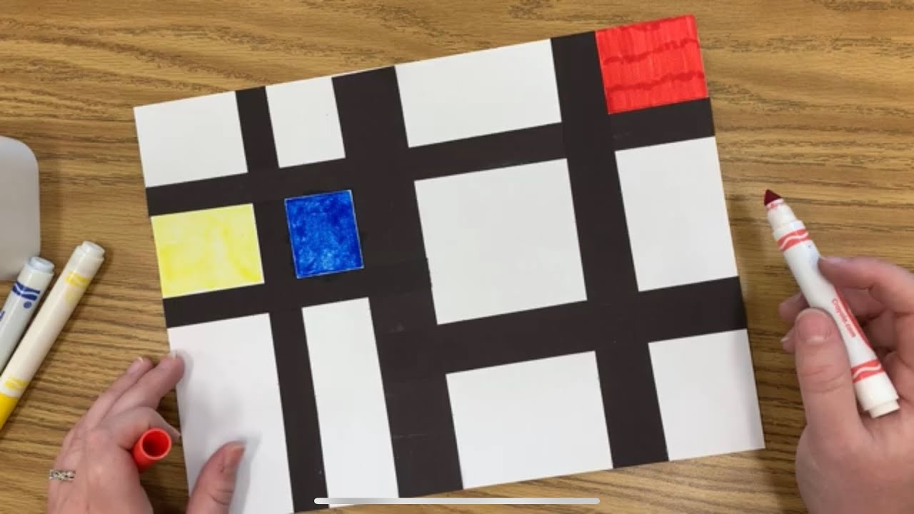 Mondrian Lines - Kindergarten Art Lesson