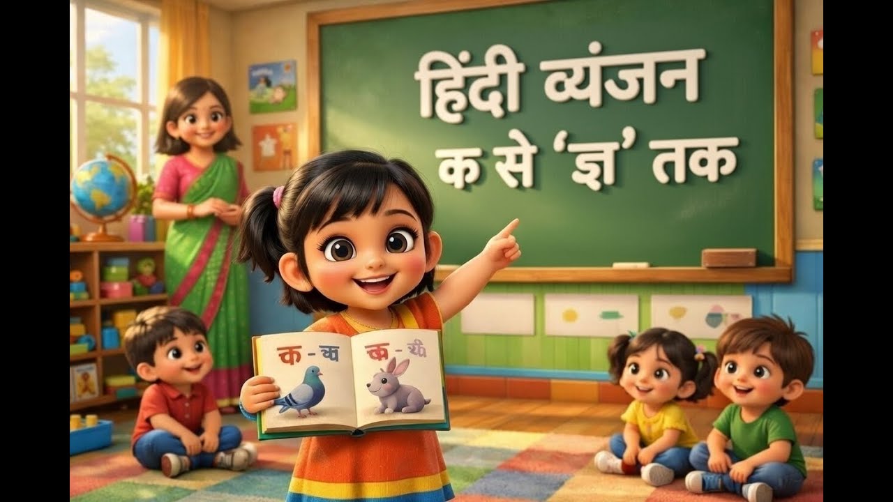 मीरा और हिंदी व्यंजन | क से ज्ञ तक | Kids Hindi Learning Song | Cocomelon Style | 3D Pixar Animation