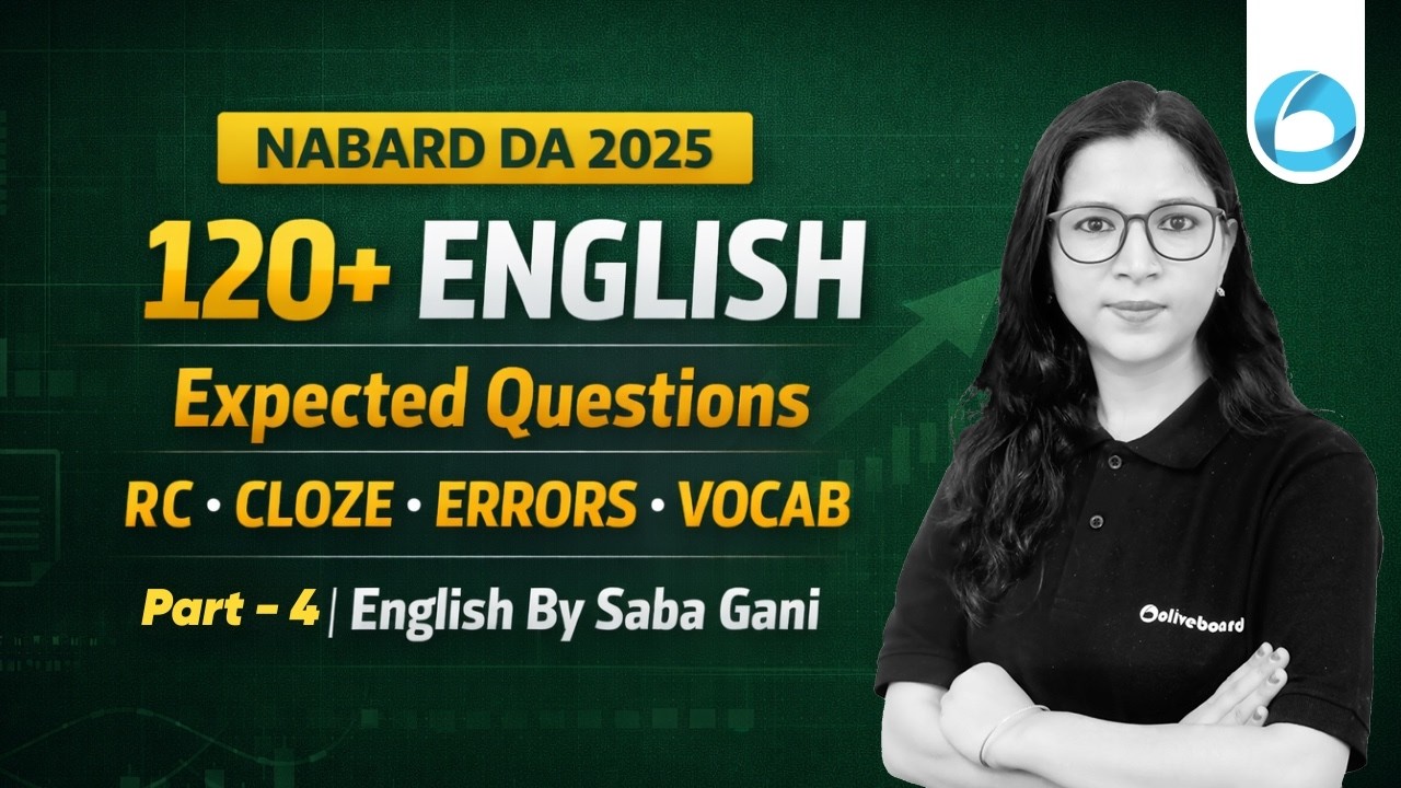 NABARD DA English 2026 | Expected Questions | RC, Cloze, Errors & Vocabulary | Part 4 | Oliveboard