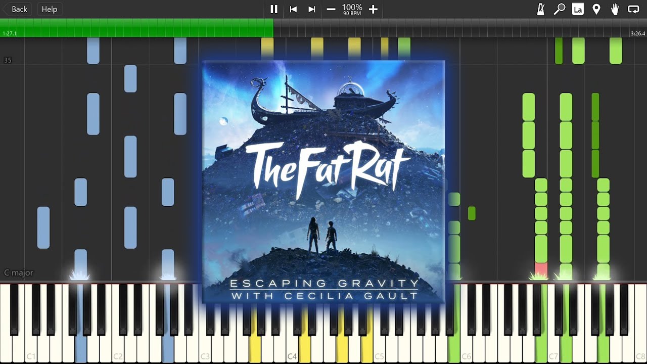 TheFatRat & Cecilia Gault - Escaping Gravity [Chapter 3] (Synthesia Piano Cover)