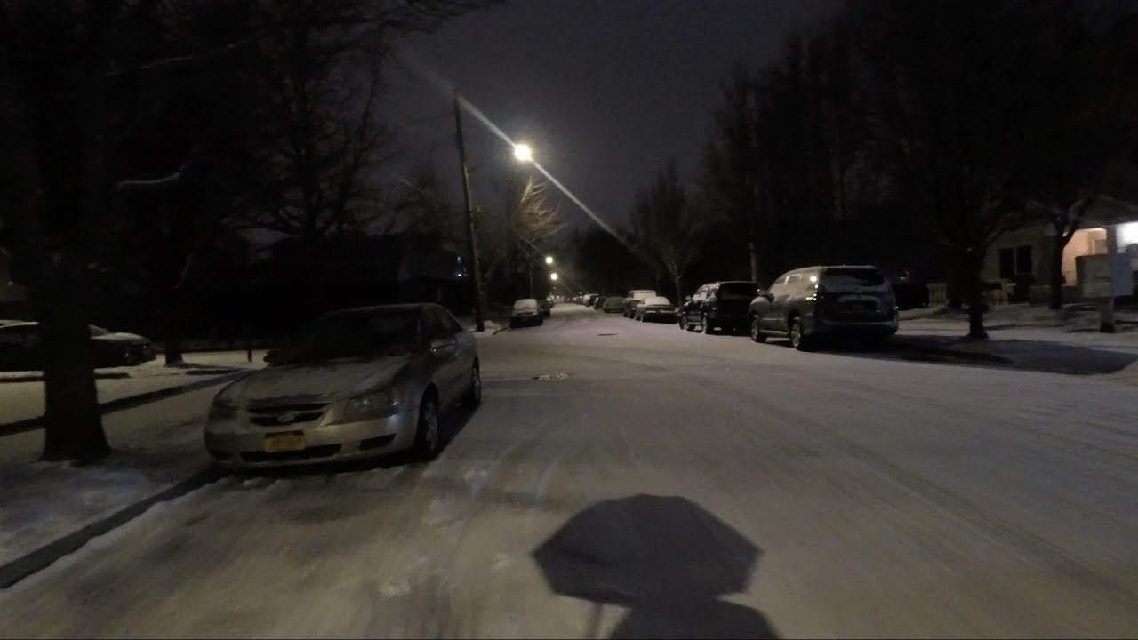 Walking in the Snow at Night