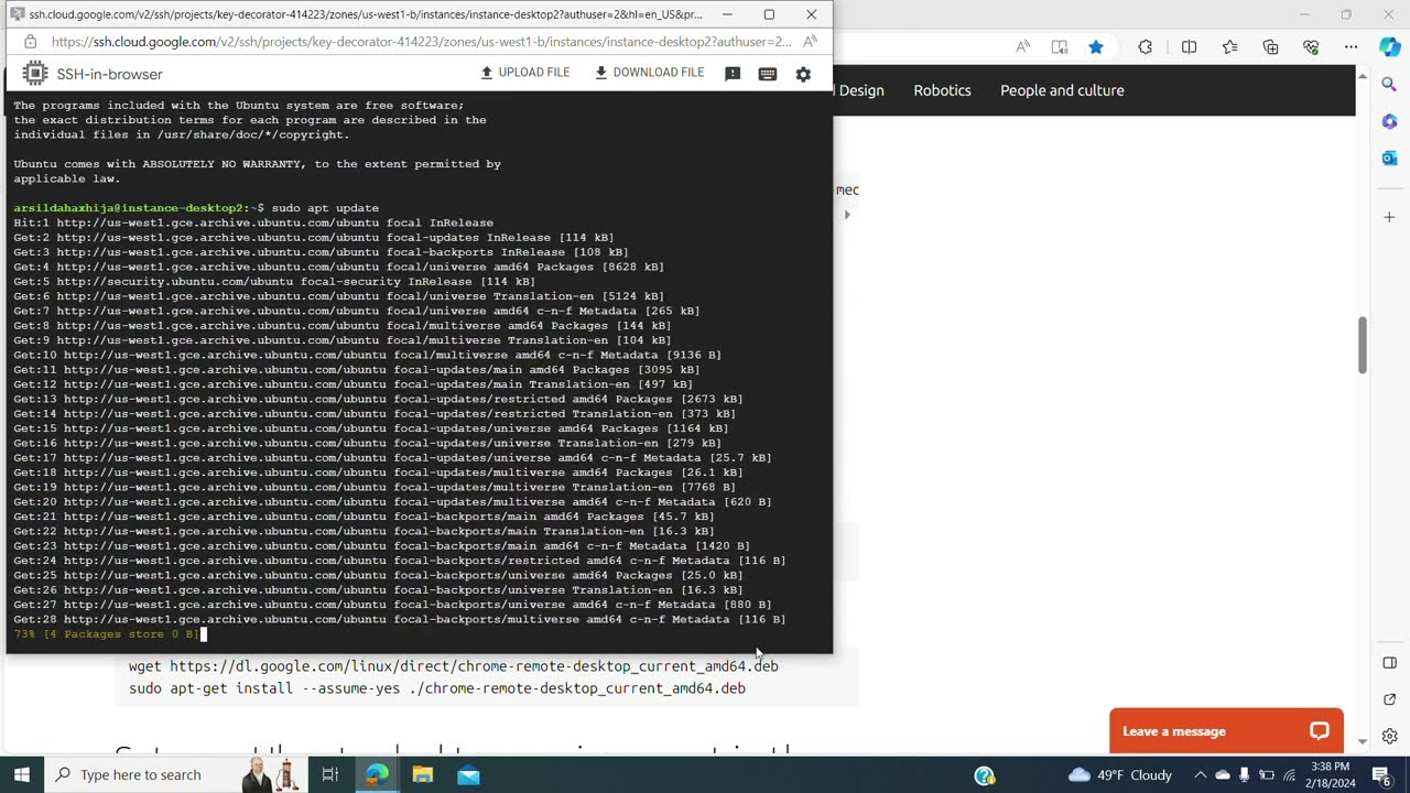 How to launch and connect Ubuntu Desktop on Google Cloud VM instance using Chrome Remote Desktop
