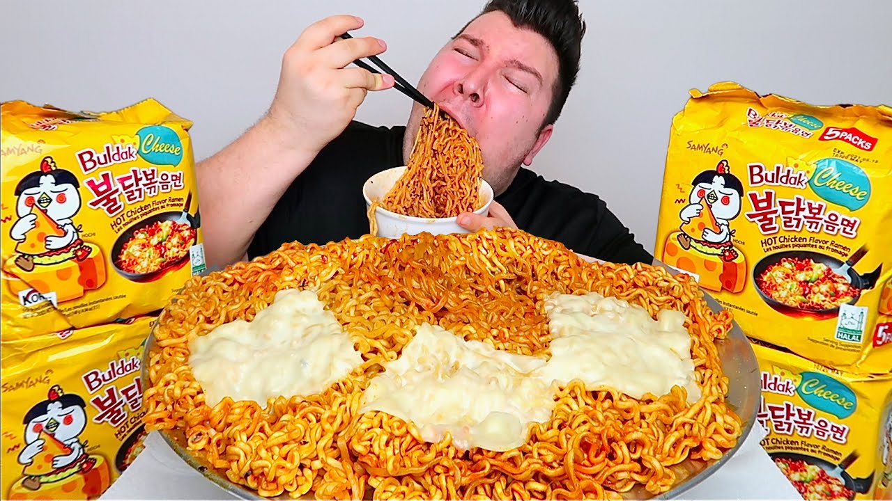 CHEESY CHEESE FIRE NOODLES 먹방 • Mukbang & Recipe