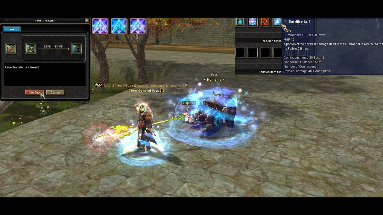 Silkroad Online - Fellow Pet Lv Transfer and Buff Building