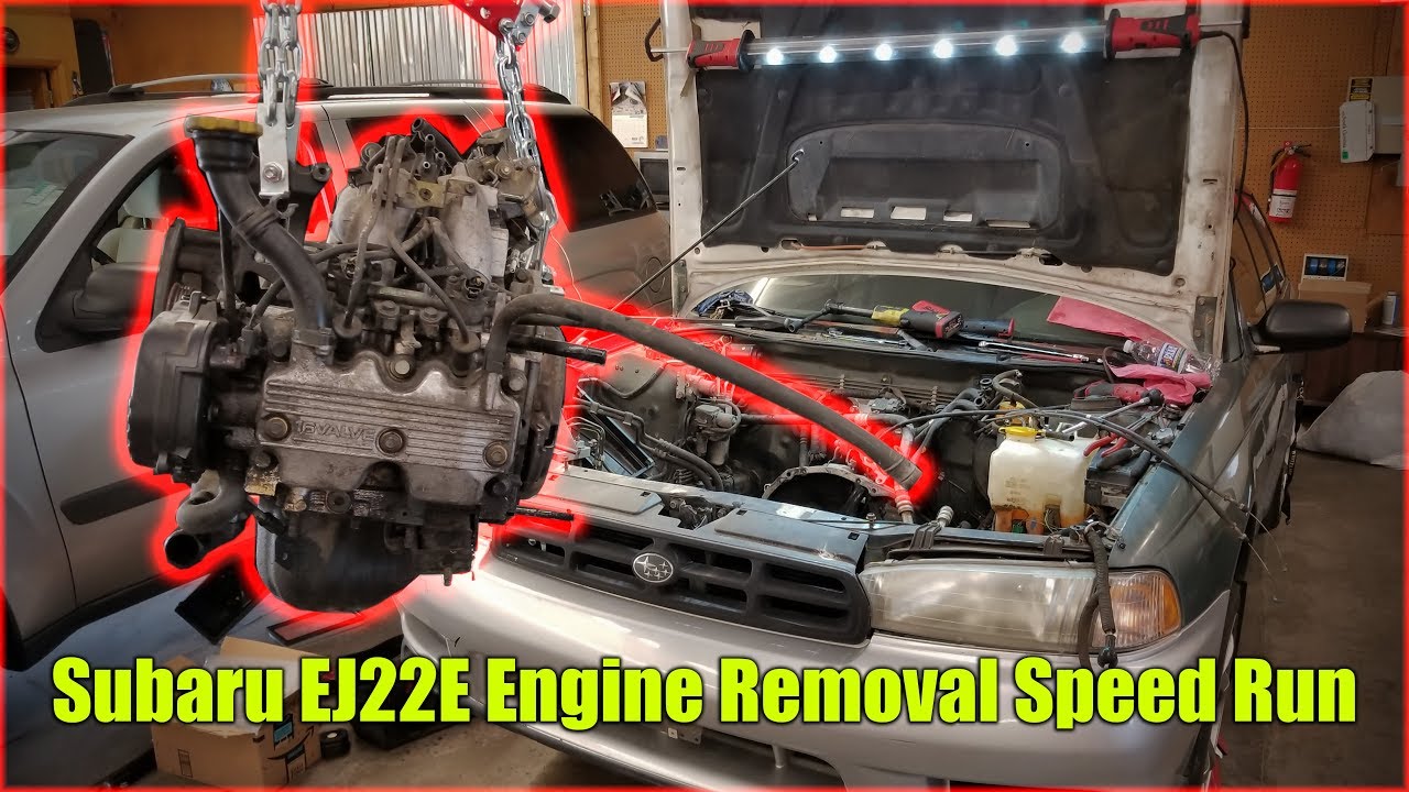Subaru EJ22E Engine Removal Speed Run