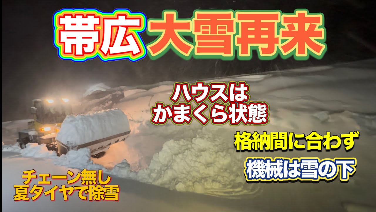 【大雪】帯広は２月以来の大雪！除雪準備不十分でハウスがピンチに！