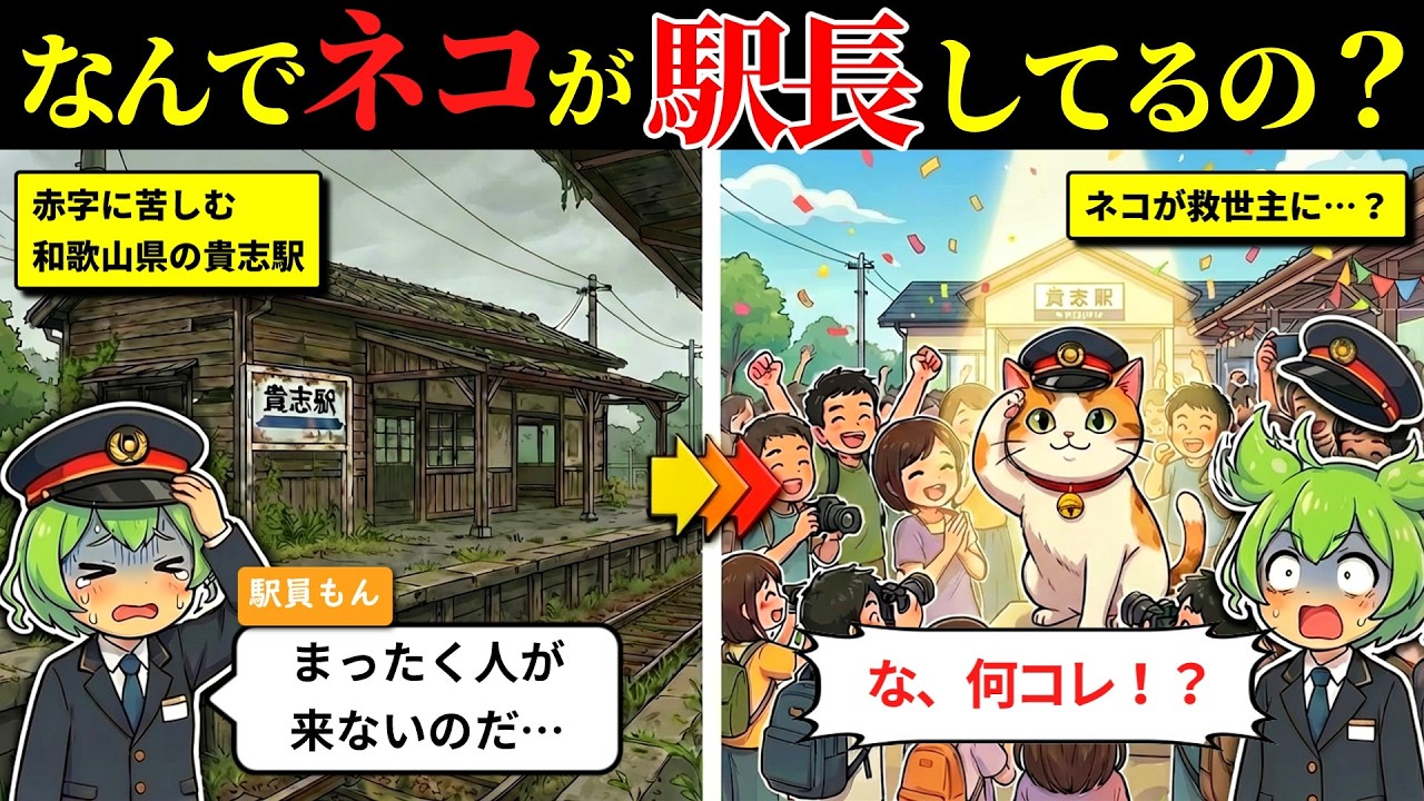一匹の三毛猫さん、乗客が激減した廃線寸前のローカル線をうっかり救ってしまうｗｗ
