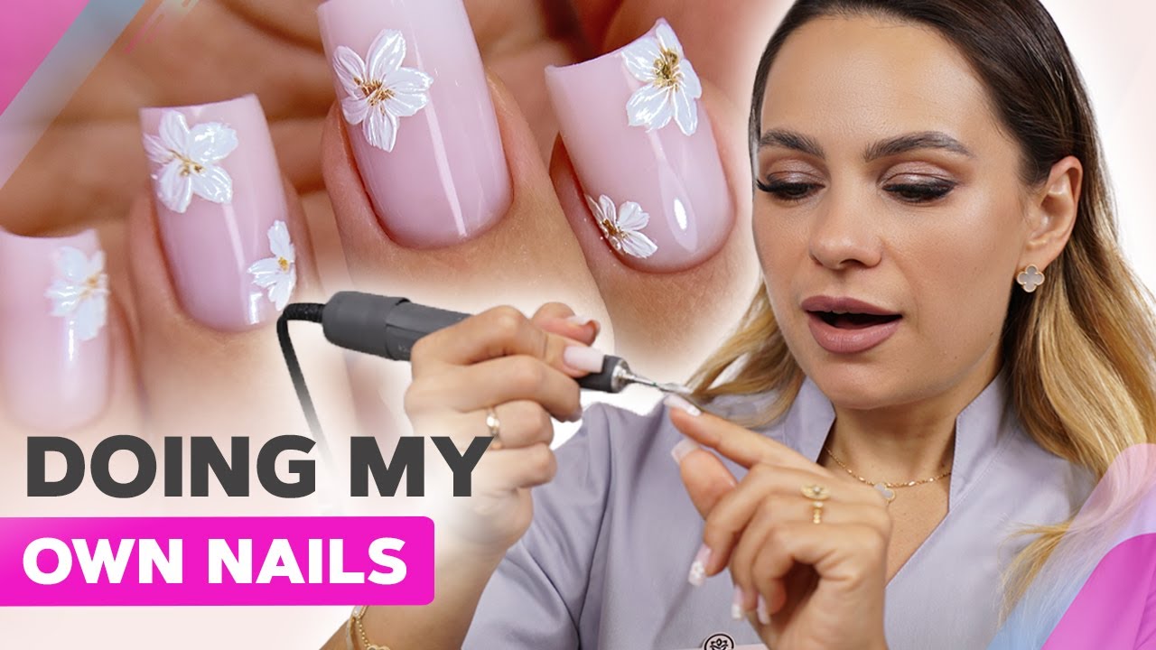 DIY Gel Nails | Gel Nail Strengthening and Floral Design